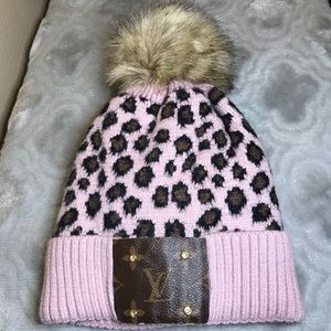 Upcycled Leopard Beanie